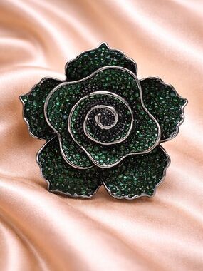 Hazel Rose Green Crystal Brooch